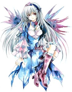 Rating: Safe Score: 0 Tags: 1girl black_wings boots commentary_request detached_collar doll_joints dress flower fragran0live frills full_body hairband highres image joints knee_boots kneehighs long_hair long_sleeves looking_at_viewer painting_(medium) purple_eyes rose rozen_maiden silver_hair simple_background sitting solo suigintou traditional_media watercolor_(medium) white_background wings User: admin
