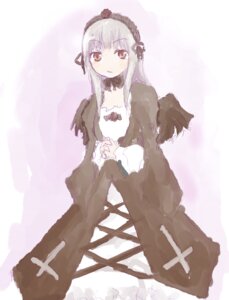 Rating: Safe Score: 0 Tags: 1girl black_wings detached_collar dress flower frilled_sleeves frills hairband image long_hair long_sleeves looking_at_viewer pink_eyes rose silver_hair solo standing suigintou wings User: admin