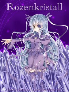 Rating: Safe Score: 0 Tags: 1girl barasuishou dress eyepatch hair_ornament image juliet_sleeves long_hair long_sleeves puffy_sleeves purple_dress silver_hair solo thighhighs two_side_up very_long_hair User: admin