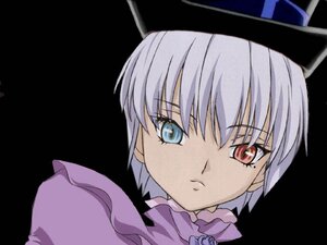 Rating: Safe Score: 0 Tags: 1girl bangs black_background black_headwear blue_eyes closed_mouth costume_switch eyebrows_visible_through_hair frills hat heterochromia image looking_at_viewer red_eyes short_hair silver_hair simple_background solo User: admin