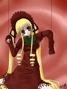 Rating: Safe Score: 0 Tags: 1girl bangs blonde_hair blue_eyes bonnet bow bowtie cowboy_shot dress drill_hair green_bow green_neckwear image long_hair long_sleeves looking_at_viewer red_dress shinku solo standing twin_drills twintails very_long_hair User: admin