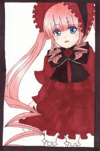 Rating: Safe Score: 0 Tags: 1girl blue_eyes bow capelet dress flower frills image long_hair looking_at_viewer marker_(medium) pink_hair red_dress red_flower red_rose ribbon rose shinku simple_background solo traditional_media twintails very_long_hair white_background User: admin