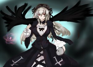 Rating: Safe Score: 0 Tags: 1girl black_dress black_ribbon black_wings dress feathered_wings feathers frills hairband image long_hair long_sleeves looking_at_viewer red_eyes ribbon silver_hair solo suigintou wings User: admin