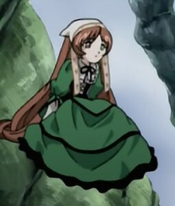 Rating: Safe Score: 0 Tags: 1girl apron blurry brown_hair depth_of_field dress green_dress head_scarf image long_hair long_sleeves outdoors sky solo suiseiseki very_long_hair User: admin