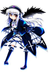 Rating: Safe Score: 0 Tags: 1girl auto_tagged black_wings blush dress frills full_body hairband image long_hair long_sleeves looking_at_viewer puffy_sleeves red_eyes ribbon rose solo standing suigintou thighhighs white_background wings User: admin