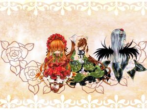 Rating: Safe Score: 0 Tags: 3girls blonde_hair bonnet bow brown_hair closed_eyes dress flower frills green_dress hat head_scarf image long_hair long_sleeves multiple multiple_girls rose shinku suiseiseki tagme very_long_hair wings User: admin