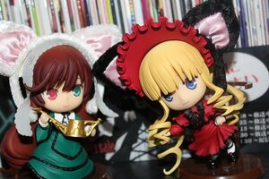 Rating: Safe Score: 0 Tags: 2girls auto_tagged blonde_hair blue_eyes blurry bonnet bow chibi depth_of_field doll dress drill_hair frills hat heterochromia long_hair long_sleeves looking_at_viewer multiple_dolls multiple_girls photo pink_bow shinku tagme twin_drills User: admin