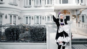 Rating: Safe Score: 0 Tags: 1girl black_footwear boots dress frills gloves indoors lolita_fashion long_hair silver_hair solo standing suigintou User: admin