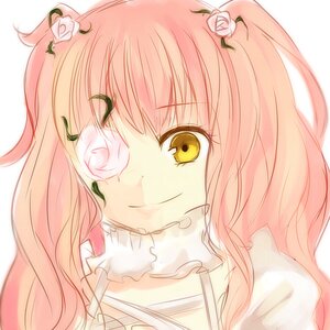 Rating: Safe Score: 0 Tags: 1girl flower image kirakishou leaf long_hair looking_at_viewer pink_hair rose simple_background smile solo two_side_up white_background white_flower white_rose yellow_eyes User: admin