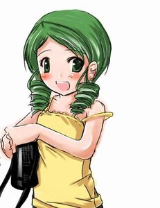 Rating: Safe Score: 0 Tags: 1girl :d artist_request bag bare_shoulders blush camisole drill_hair green_eyes green_hair image kanaria looking_at_viewer open_mouth rozen_maiden shirt short_hair simple_background sleeveless sleeveless_shirt smile solo twin_drills upper_body white_background yellow_dress yellow_shirt User: admin