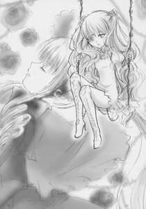 Rating: Questionable Score: 0 Tags: 1girl boots chain cross-laced_footwear doujinshi doujinshi_#103 flower greyscale image long_hair monochrome multiple rose shinku thigh_boots thighhighs very_long_hair User: admin