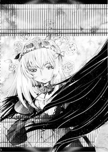 Rating: Safe Score: 0 Tags: 1girl dress flower greyscale image long_hair looking_at_viewer monochrome ribbon rose solo suigintou wings User: admin