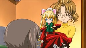 Rating: Safe Score: 0 Tags: 1girl animal_ears blonde_hair blue_eyes brown_hair dress glasses image long_hair long_sleeves shinku solo twintails User: admin