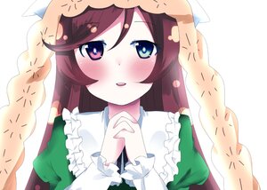 Rating: Safe Score: 0 Tags: 1girl blue_eyes blush braid brown_hair dress green_dress hands_clasped hands_together image long_hair long_sleeves looking_at_viewer open_mouth own_hands_together smile solo striped suiseiseki vertical_stripes User: admin
