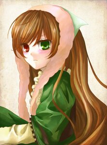 Rating: Safe Score: 0 Tags: 1girl blush brown_hair dress frills green_dress green_eyes hat head_scarf heterochromia image long_hair long_sleeves looking_at_viewer red_eyes solo suiseiseki upper_body very_long_hair User: admin