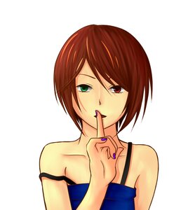 Rating: Safe Score: 0 Tags: 1girl bare_shoulders blue_nails brown_hair camisole collarbone heterochromia image looking_at_viewer meiko nail_polish pink_nails red_eyes red_nails short_hair simple_background solo souseiseki spaghetti_strap strap_slip striped vertical_stripes white_background User: admin