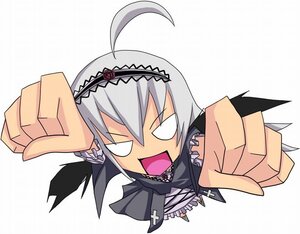 Rating: Safe Score: 0 Tags: 1girl ahoge black_wings chibi flower gothic_lolita hairband image lolita_fashion long_hair open_mouth rose silver_hair solo striped suigintou User: admin