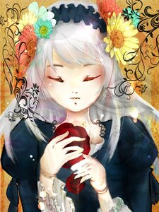 Rating: Safe Score: 0 Tags: 1girl apple closed_eyes dress flower food fruit hair_flower hair_ornament holding_food holding_fruit image long_sleeves puffy_sleeves red_flower red_rose rose solo suigintou upper_body white_hair User: admin
