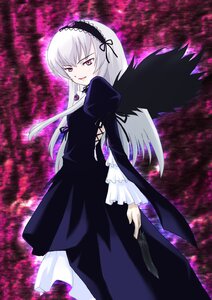 Rating: Safe Score: 0 Tags: 1girl black_dress black_wings commentary_request dress feathered_wings frilled_sleeves frills hairband image juliet_sleeves kashiwagi_kazuhiro lolita_hairband long_hair long_sleeves looking_at_viewer pale_skin pink_eyes puffy_sleeves rozen_maiden silver_hair solo standing suigintou very_long_hair wings User: admin