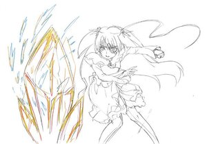 Rating: Safe Score: 0 Tags: 1girl barasuishou dress image long_hair long_sleeves monochrome ribbon simple_background sketch solo weapon white_background User: admin