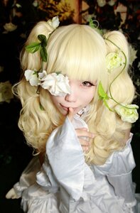 Rating: Safe Score: 0 Tags: 1girl bangs blonde_hair blurry depth_of_field dress flower frills hair_flower hair_ornament kirakishou lips lolita_fashion long_hair looking_at_viewer solo white_flower white_rose User: admin