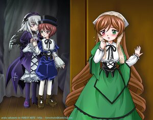 Rating: Safe Score: 0 Tags: 3girls brown_hair dress frills green_eyes hairband hat heterochromia image long_hair long_sleeves looking_at_viewer multiple multiple_girls open_mouth pink_eyes red_eyes short_hair siblings sisters souseiseki standing suigintou suiseiseki tagme twins very_long_hair wings User: admin