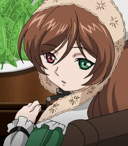 Rating: Safe Score: 0 Tags: 1girl bangs braid brown_hair dress frills green_dress green_eyes heterochromia image long_sleeves looking_at_viewer red_eyes short_hair solo suiseiseki upper_body User: admin