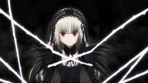 Rating: Safe Score: 0 Tags: 1girl bangs black_background black_dress black_ribbon black_wings closed_mouth detached_collar dress flower hairband holding holding_weapon image long_hair long_sleeves looking_at_viewer red_eyes ribbon rose silver_hair solo suigintou sword weapon wings User: admin