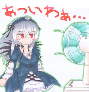 Rating: Safe Score: 0 Tags: 1girl barefoot blush blush_stickers chibi dress flower frills hairband image long_hair long_sleeves red_eyes rose silver_hair solo suigintou traditional_media wings User: admin
