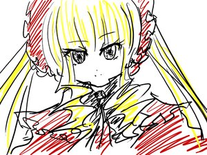 Rating: Safe Score: 0 Tags: 1girl eyebrows_visible_through_hair frills image long_hair looking_at_viewer monochrome shinku sketch smile solo User: admin