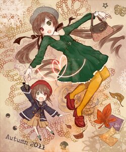 Rating: Safe Score: 0 Tags: 2girls autumn_leaves bag brown_hair dress green_eyes hat heterochromia holding_hands image leaf long_hair long_sleeves maple_leaf multiple_girls open_mouth outstretched_arms pair pantyhose red_eyes short_hair siblings sisters smile souseiseki suiseiseki twintails very_long_hair User: admin
