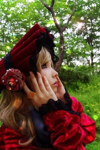 Rating: Safe Score: 0 Tags: 1girl blonde_hair blue_eyes flower hat lips long_hair profile realistic red_flower red_rose rose shinku solo User: admin