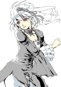 Rating: Safe Score: 0 Tags: 1girl breasts cleavage dress image long_sleeves looking_at_viewer puffy_sleeves red_eyes simple_background smile solo suigintou white_background User: admin