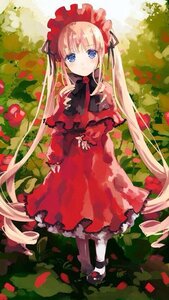 Rating: Safe Score: 0 Tags: 1girl blonde_hair blue_eyes blush bow dress flower image long_hair long_sleeves looking_at_viewer pantyhose red_dress rose shinku shoes solo standing twintails very_long_hair white_legwear User: admin