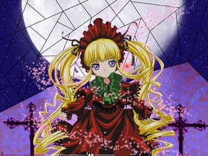 Rating: Safe Score: 0 Tags: 1girl blonde_hair blue_eyes bow bowtie chain-link_fence dress drill_hair fence flower green_bow holding_umbrella image long_hair long_sleeves looking_at_viewer red_dress shinku sky solo star_(sky) starry_sky twin_drills twintails umbrella User: admin