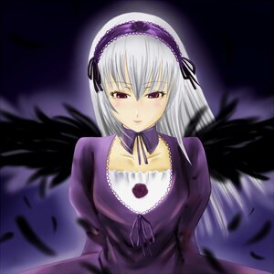 Rating: Safe Score: 0 Tags: 1girl black_wings detached_collar dress feathered_wings feathers frills hairband half-closed_eyes image lolita_hairband long_hair long_sleeves looking_at_viewer pink_eyes puffy_sleeves silver_hair solo suigintou wings User: admin