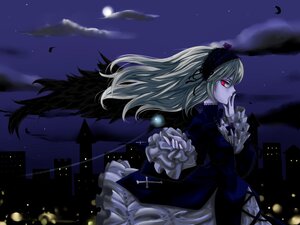 Rating: Safe Score: 0 Tags: 1girl dress feathers floating_hair flower frilled_sleeves frills gothic_lolita hairband image lolita_hairband long_hair long_sleeves moon night red_eyes rose silver_hair sky solo star_(sky) starry_sky suigintou very_long_hair wings User: admin