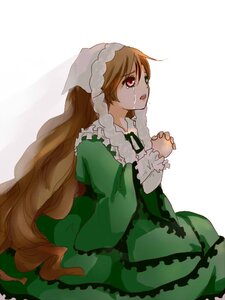 Rating: Safe Score: 0 Tags: 1girl brown_hair crying crying_with_eyes_open dress frills green_dress green_eyes hands_clasped head_scarf heterochromia image long_hair long_sleeves open_mouth own_hands_together red_eyes solo suiseiseki tears very_long_hair User: admin