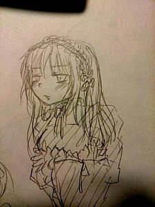 Rating: Safe Score: 0 Tags: 1girl dress frills hairband image long_hair long_sleeves monochrome ribbon simple_background sketch solo suigintou User: admin