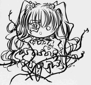 Rating: Safe Score: 0 Tags: 1girl auto_tagged blush greyscale hair_ornament image kirakishou long_hair looking_at_viewer monochrome solo traditional_media twintails User: admin