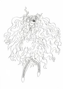 Rating: Safe Score: 0 Tags: 1girl boots cross-laced_footwear dress frills greyscale image kirakishou lineart long_hair monochrome solo thigh_boots thighhighs very_long_hair User: admin