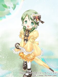Rating: Safe Score: 0 Tags: 1girl :d blush bow closed_umbrella dress drill_hair flower frills full_body green_eyes green_hair image kanaria long_sleeves open_mouth pantyhose personification puffy_sleeves shoes smile solo standing twin_drills umbrella yellow_dress User: admin
