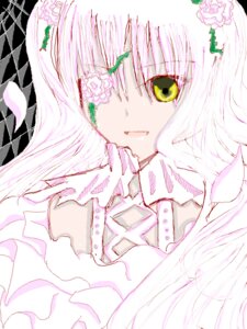 Rating: Safe Score: 0 Tags: 1girl dress flower image kirakishou long_hair petals pink_hair rose solo yellow_eyes User: admin