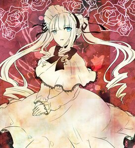 Rating: Safe Score: 0 Tags: 1girl blonde_hair blue_eyes capelet dress drill_hair flower image lolita_fashion long_hair pink_rose red_flower red_rose rose shinku solo traditional_media twin_drills twintails white_rose User: admin