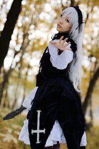 Rating: Safe Score: 0 Tags: 1girl black_dress blurry blurry_background blurry_foreground depth_of_field dress feathers frills hairband long_hair long_sleeves looking_at_viewer silver_hair solo standing suigintou very_long_hair User: admin