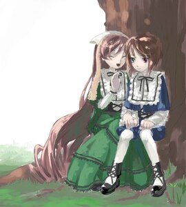 Rating: Safe Score: 0 Tags: 2girls brown_hair dress green_dress head_scarf heterochromia holding_hands image long_hair long_sleeves multiple_girls open_mouth outdoors pair red_eyes shoes short_hair siblings sisters sitting smile souseiseki suiseiseki twins very_long_hair white_legwear User: admin