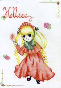 Rating: Safe Score: 0 Tags: 1girl blonde_hair blue_eyes bow bowtie dress flower full_body image long_hair long_sleeves looking_at_viewer pink_rose plant red_dress red_flower red_rose rose shinku shoes smile solo User: admin