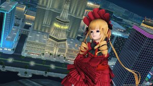 Rating: Safe Score: 0 Tags: 1girl blonde_hair blue_eyes bonnet bow building city cityscape dress drill_hair frills image long_hair long_sleeves outdoors red_dress ringlets shinku skyscraper solo twin_drills twintails User: admin