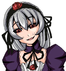 Rating: Safe Score: 0 Tags: 1girl dress flower hairband image long_hair long_sleeves red_flower red_rose rose silver_hair simple_background solo suigintou upper_body white_background User: admin