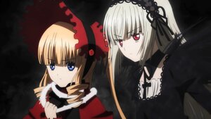 Rating: Safe Score: 0 Tags: 2girls blonde_hair blue_eyes bonnet bow dress drill_hair flower frills hairband image long_hair long_sleeves multiple_girls pair red_eyes shinku silver_hair suigintou User: admin